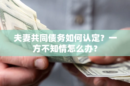 武汉夫妻共同债务如何认定？一方不知情怎么办？