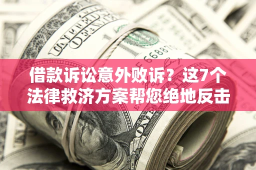 武汉借款诉讼意外败诉？这7个法律救济方案帮您绝地反击！