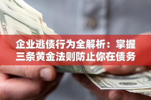 武汉企业逃债行为全解析：掌握三条黄金法则防止你在债务乱局中“踩雷”